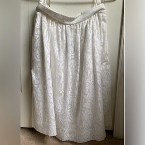 J Crew White Burnout Floral Skirt. NWT. 00